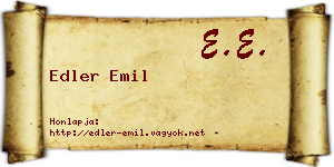 Edler Emil névjegykártya